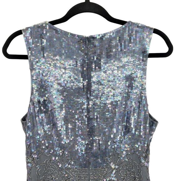 Revolve Needle & Thread Dress Dust Lace Mini Sequined Formal Sheath Dust Blue 10 - Picture 10 of 16